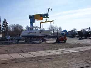Boot beim verladen